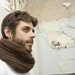 Black Friday Cyber Monday Sale - Unisex Wool Crochet Circle Scarf - Cowl in Wood - READY to SHIP