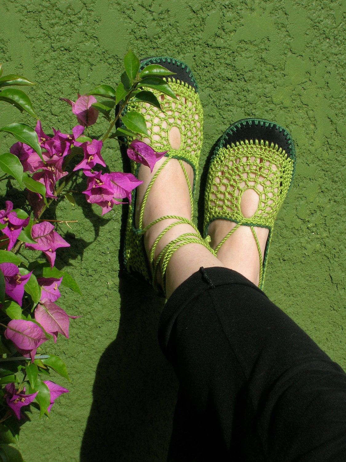 ... SHOES - Mary Jane -Apple Green - CUSTOM MADE - Hippie boho footwear
