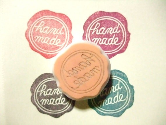 handmade rubber stamp - wax seal rubber stamp - hand carved stamp - hand carved rubber stamp - no6