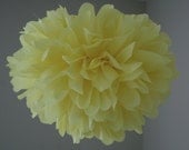 Pale Yellow ... 1 tissue paper pom // diy // wedding decorations // indie // birthday party // classroom decoration