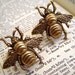 Bee Cufflinks Big Brass Bees Vintage Inspired Style Gothic Victorian Men's Steampunk Accessories
