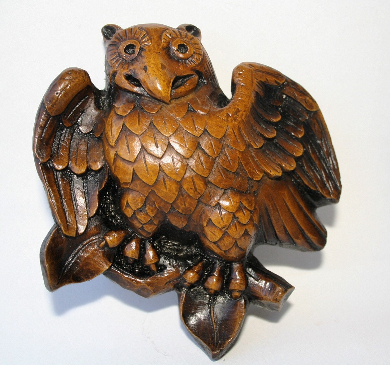 Medieval Reproduction Misericord Carving, Owl - Lincoln Cathedral England