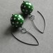 dixie earrings, green - vintage lucite and sterling