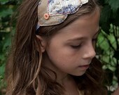Heart Quilty Patchwork Button Handmade Headband Ready to ship
