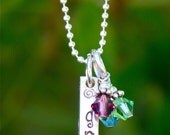 Solid Sterling Bar Personalized Necklace, Personalized Mom Jewelry, Family Jewelry, Perfect Mother's Day Gift, Graduation Gift