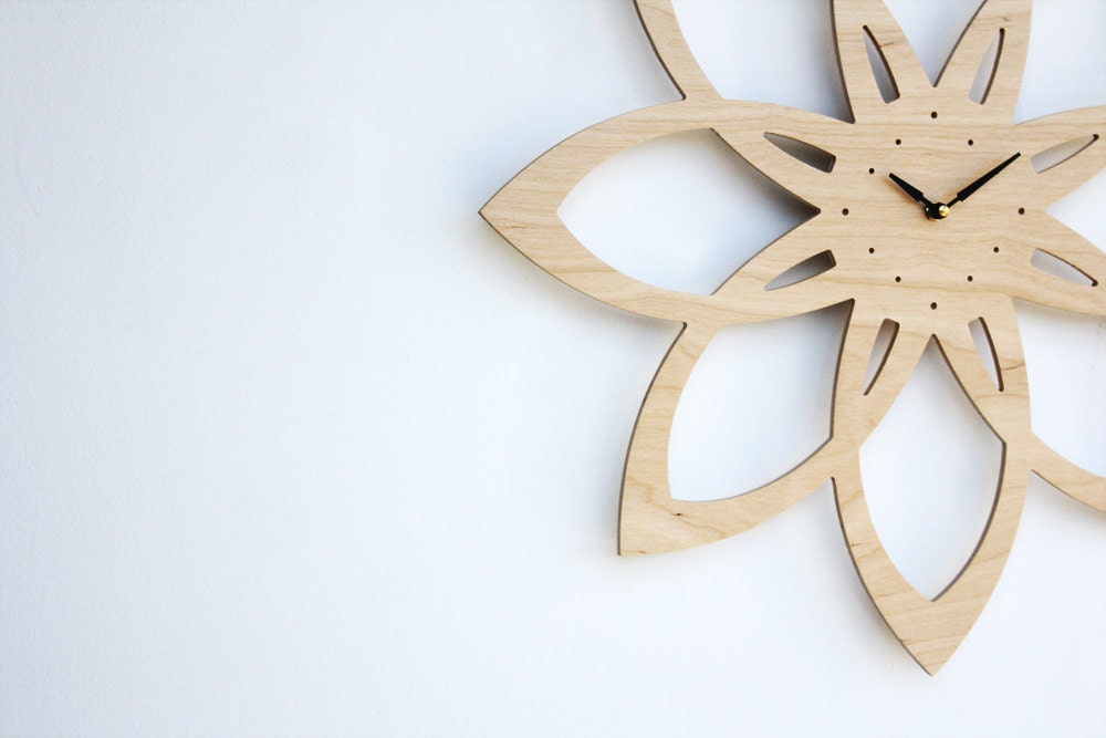 mid century modern inspired sunburst clock