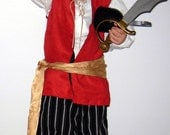 Boys Custom Made Pirate Costume Shirt, Vest, Pants, Sash - TheVoodooKitten