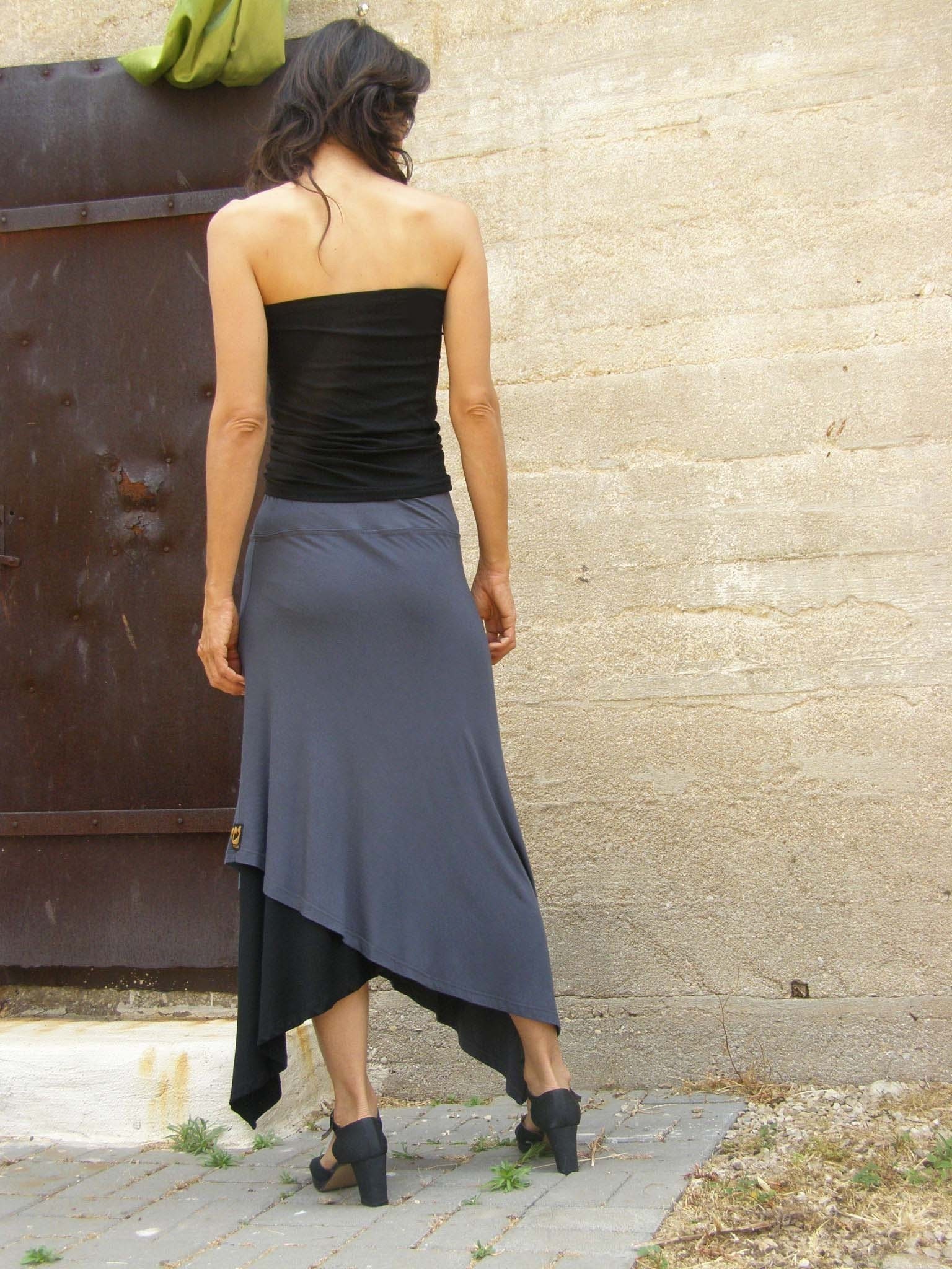 Diagonal womens skirt-Mix and match your favorite colors-3 way skirt-Convertible skirt-Maxi skirt-S M and plus size skirt