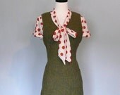 vintage 1990s Dress  // Green Wool Jumper