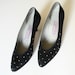 1980s Pappagallo black suede studded pumps / size 6