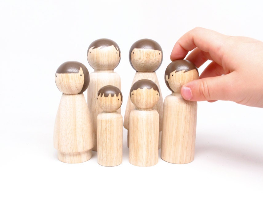 FAIR TRADE // The ORIGINAL Wood Doll Dress 'Em Ups // Kids & Babies Gift Toy //  Wooden Peg Dolls Cake ToppersKids Craft