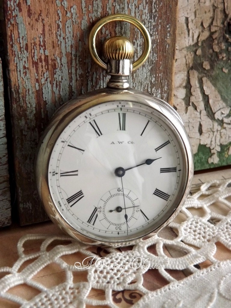 1885 Antique Waltham Pocket Watch by by AVintageObsession on Etsy