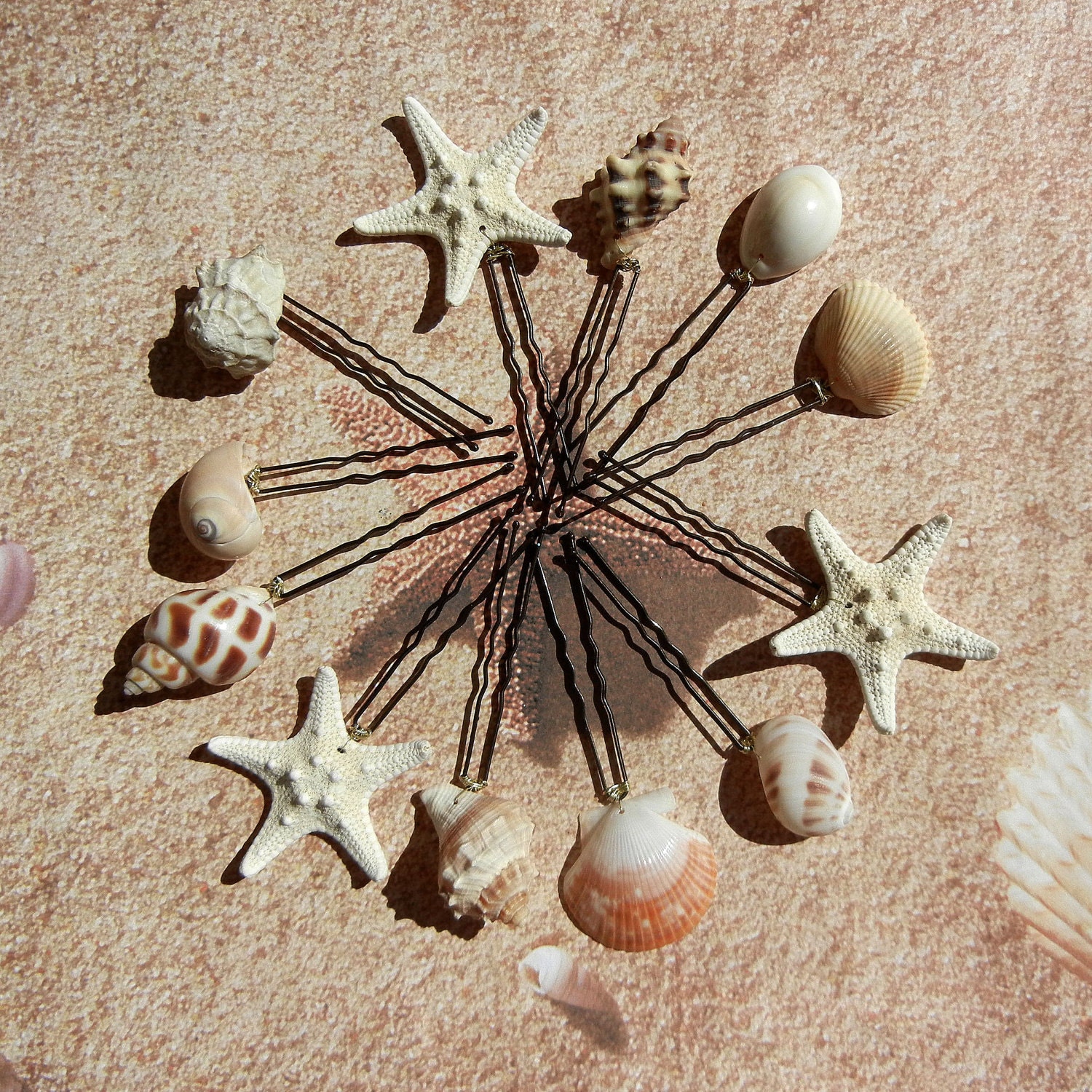 Starfish Seashell Hairpins - Mermaid's Bridal Treasure