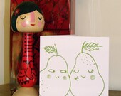 You're pear-fect, Hand screen printed card