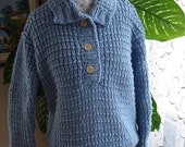For the Mr or Mrs/Ms/ Ready to ship /handmade knitted Icy Blue Sweater/ Iceberg