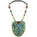 RESERVED Double Dragon - Oversize Enamel Pendant Statement Necklace, Asian Dragon Motif Medallion with Multi-Color Stone Chain, Adjustable
