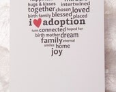 I Heart Adoption Card (Single), Adoption Sayings, Adoption Gifts, Adoption Art, Adoption Gift Ideas