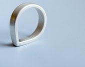 Heavy Band Tear Shaped Ring Sterling Silver Band