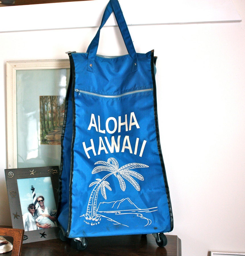 Rolling AiRPLaNe CaSe .  FaBuLouS ViNTaGe Travel Bag . ALOHA HAWAII
