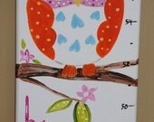 Childrens Growth Chart. Canvas. Hand Painted