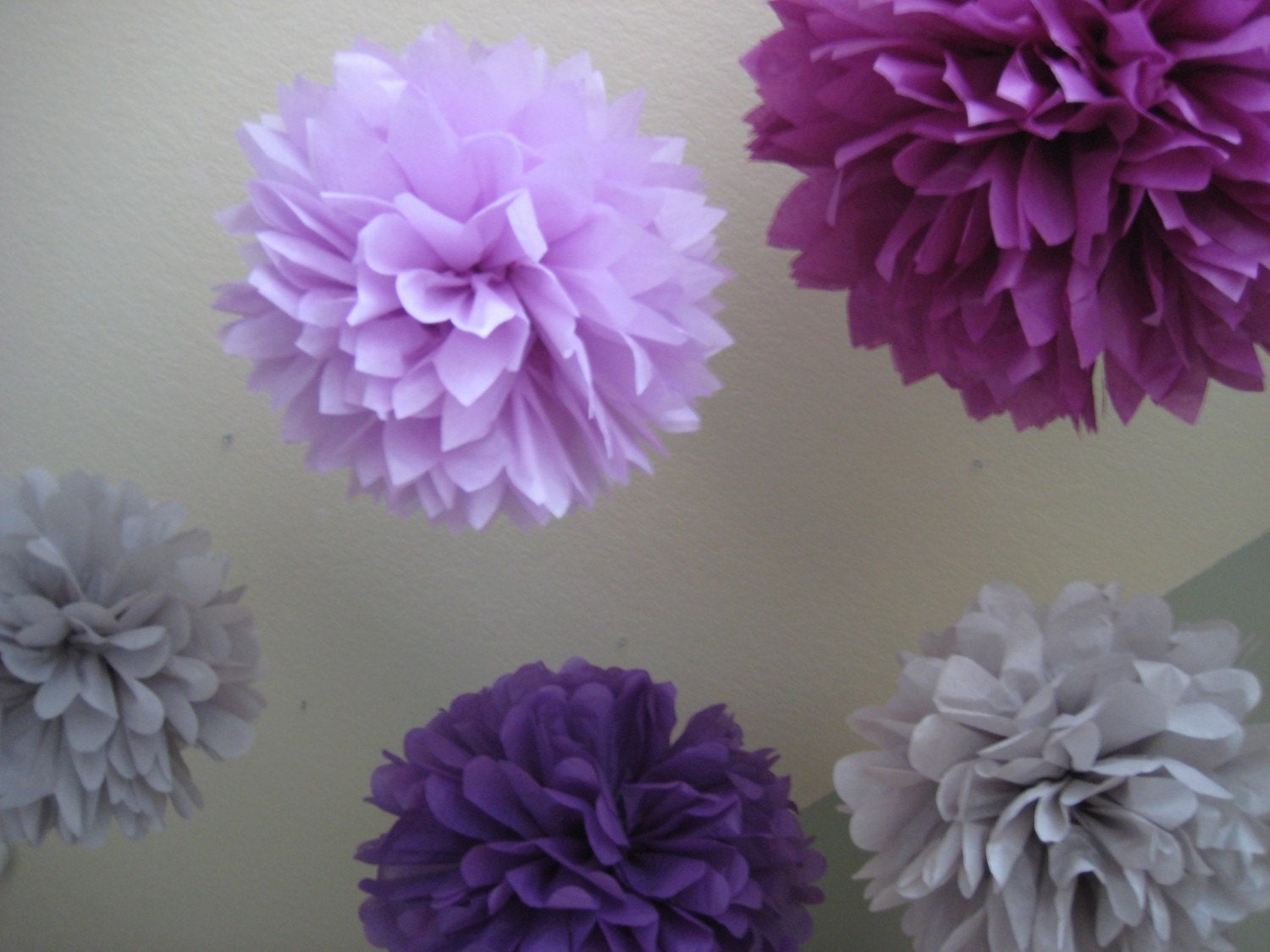 20 Tissue Paper Pom Poms - Custom Decoration Holiday Party NYE DIY Kit Il_570xn
