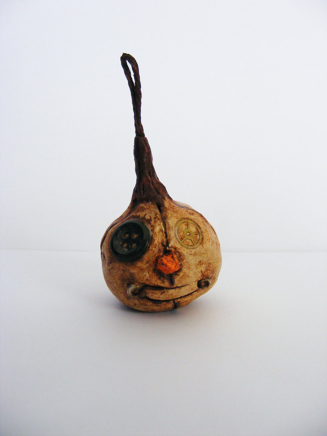 Primitve Folk Art Pumpkin Mini Ornament