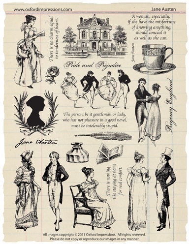 Jane Austen Rubber Stamp Collection