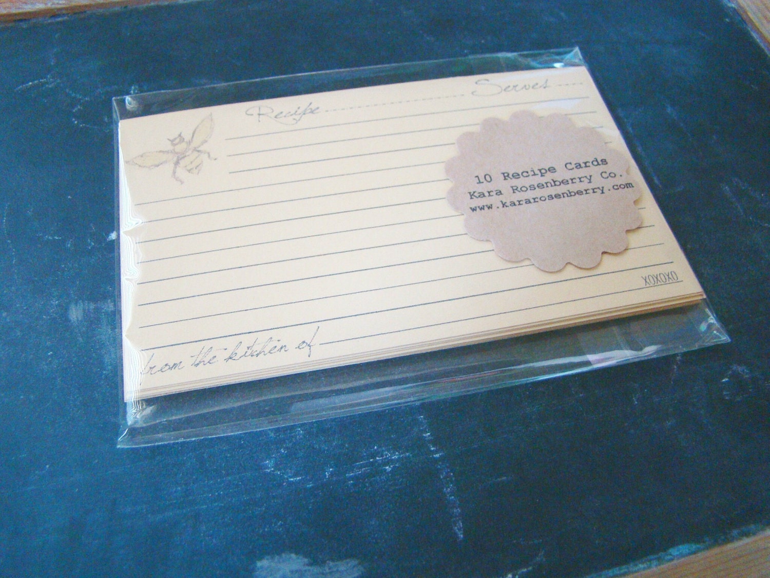 Bee Recipe Cards in Yellow