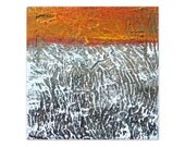 6x6 original abstract texture painting - Sunset