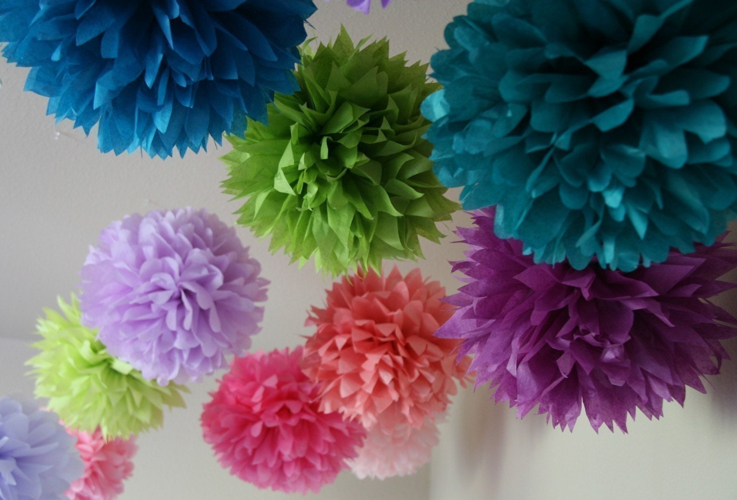 Wedding and Ceremony Decor .. 10 Tissue Poms .. Custom Colors (SALE)