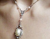Victorian Bridal Elegance, Graceful Romantic gothic Goddess Pearl Wedding Set