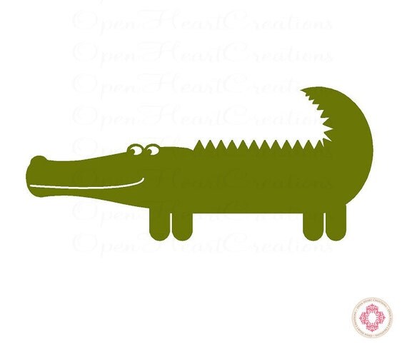 Alligator Vinyl Wall Decal - Baby Nursery Decals Jungle Animal Decor Theme 16H x 36W NW0032