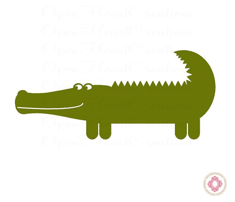 Alligator Vinyl Wall Decal - Baby Nursery Decals Jungle Animal Decor Theme 16H x 36W NW0032