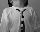 xl Piano Key Necktie Skinny 80s 1980s funny t-Shirt black white shirt halloween costume tuxedo neck tie teeshirt BOYS unique NEW