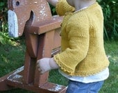 ELSIE CARDIGAN // child's top down cotton sweater knitting pattern PDF