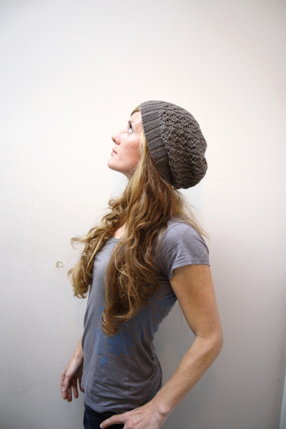 PASHA // hat lace panel knitting pattern PDF
