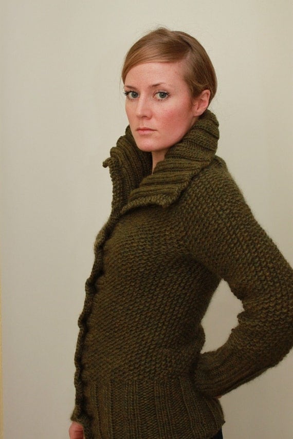 SEDUM // cardigan top down seed stitch sweater knitting pattern PDF