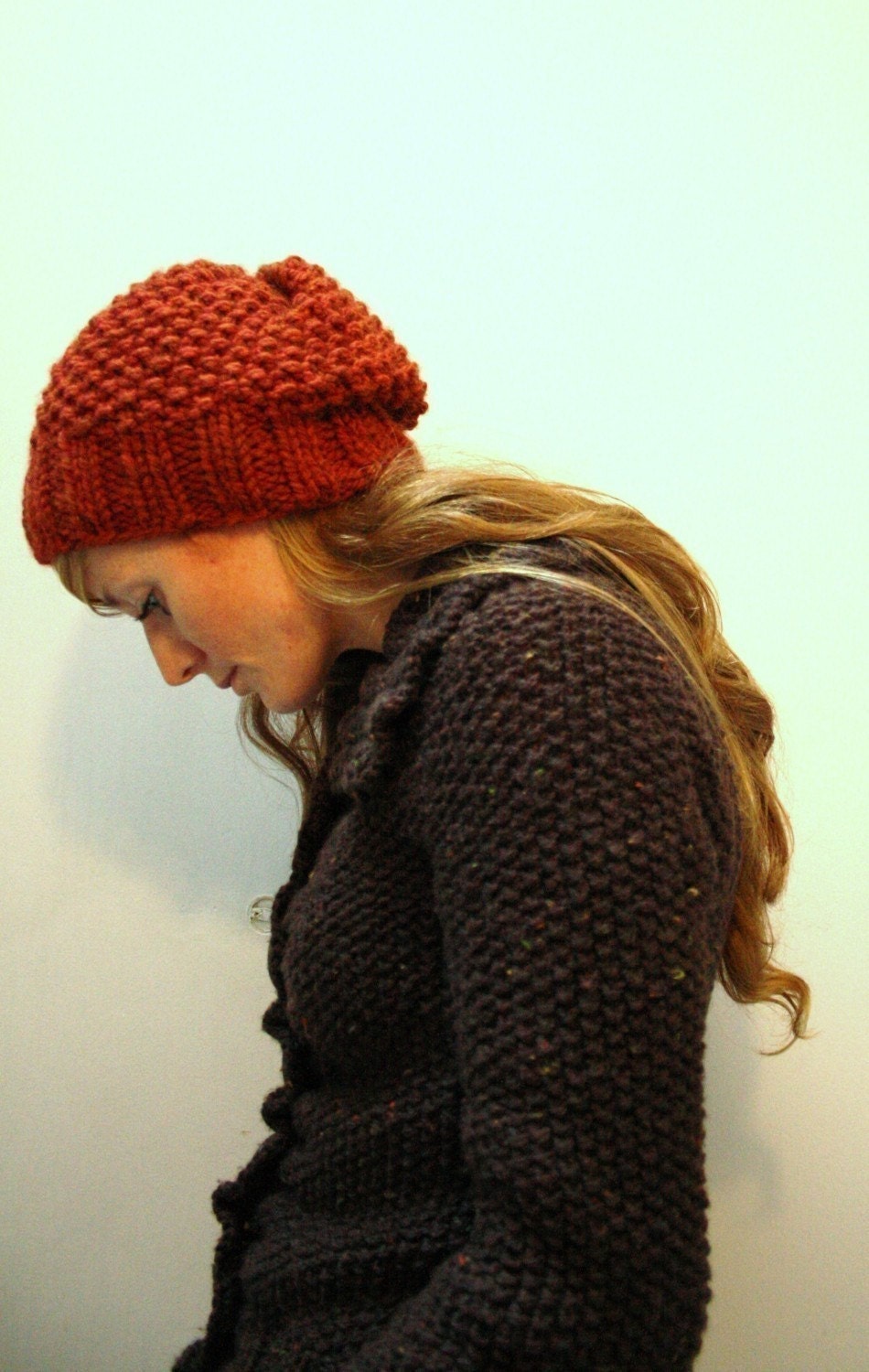AUTUMN // hat seed stitch super bulky knitting pattern PDF