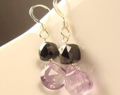 divine.  spinel n amethyst gemstone earrings // february birthstone // bridal bridesmaid wedding