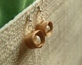 Mini Fresh Water Pearls and Birch Bark Earrings