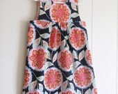 Modern Vintage Girls Jumper / Paisley Flowers in Navy / 6 months, 12 months, 2t, 3t, 4t, 5t, 6Y, by PerryFinalia