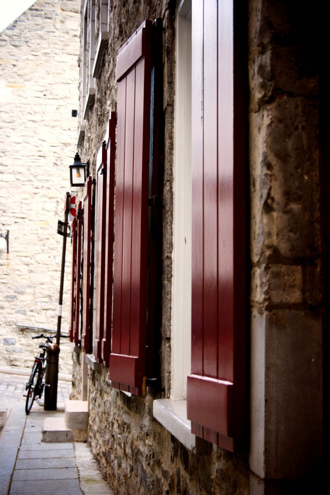Photograph Deep Red Shuttered Windows - 8x12