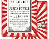 Two Ring Circus - Vintage / Carnival / Burlesque Wedding Invitation Sample