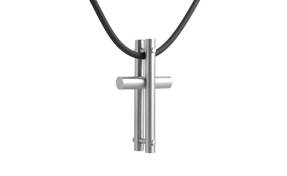 Mens Cross Necklace Stainless Steel Unique Design