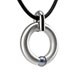 Black Pearl Tension Set Necklace in Stainless Steel