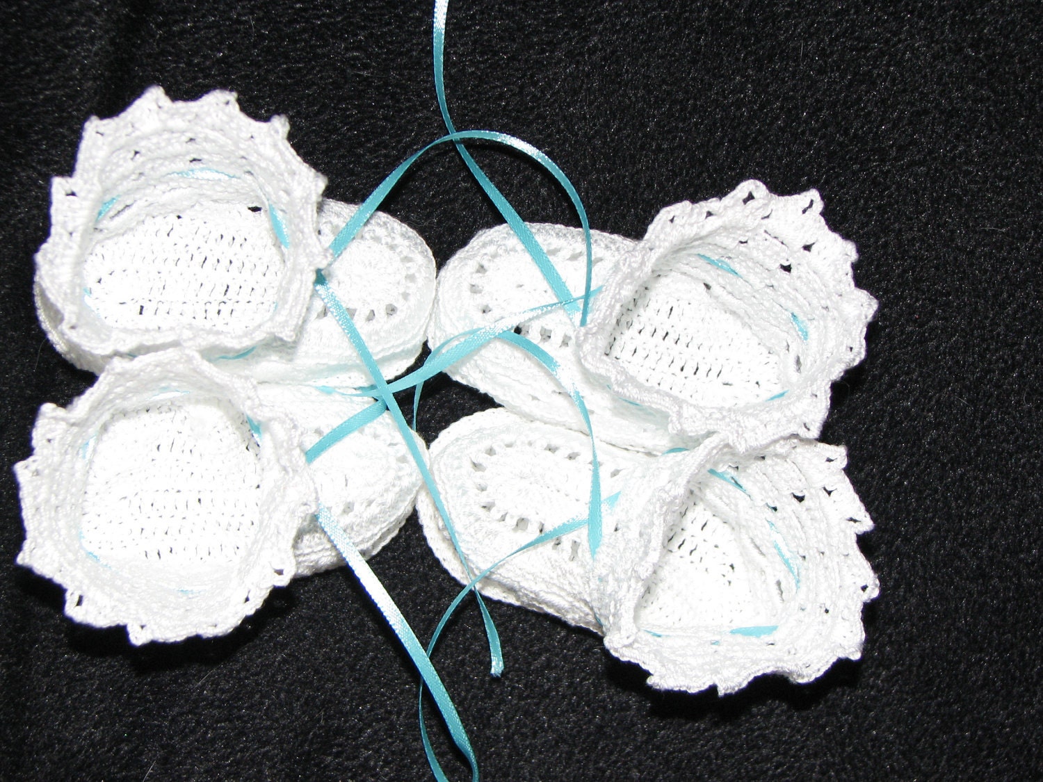 Unisex White Baby Booties are handmade in heart of Ohio