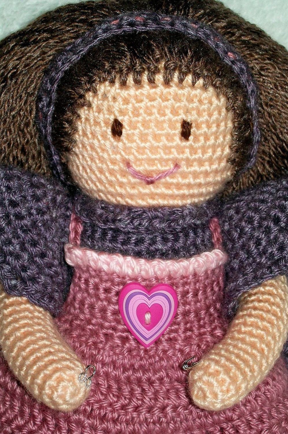 CUSTOM Made to Order - You PERSONALIZE - Heather Hugs Handmade Play Doll, w/ her own Jointed Teddy Bear