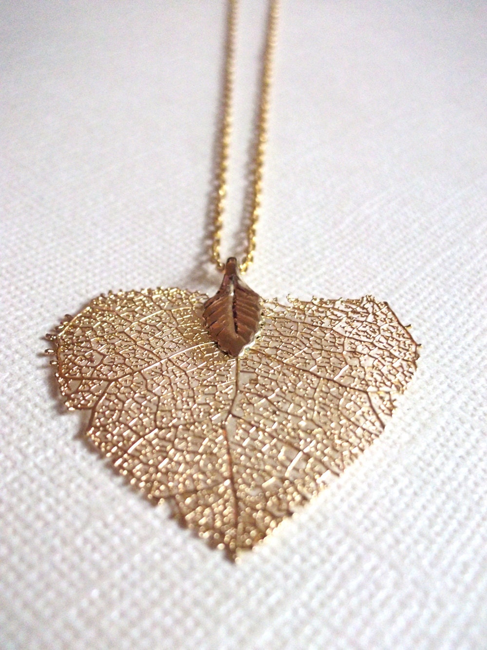 Small 14K Gold Leaf Necklace