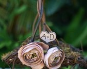Flower Girl Basket Rustic Wedding Shabby Chic (item B10100)