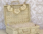 Baby Infant Photo Prop Basket Trunk With Personalized Sign Rustic Shabby Chic